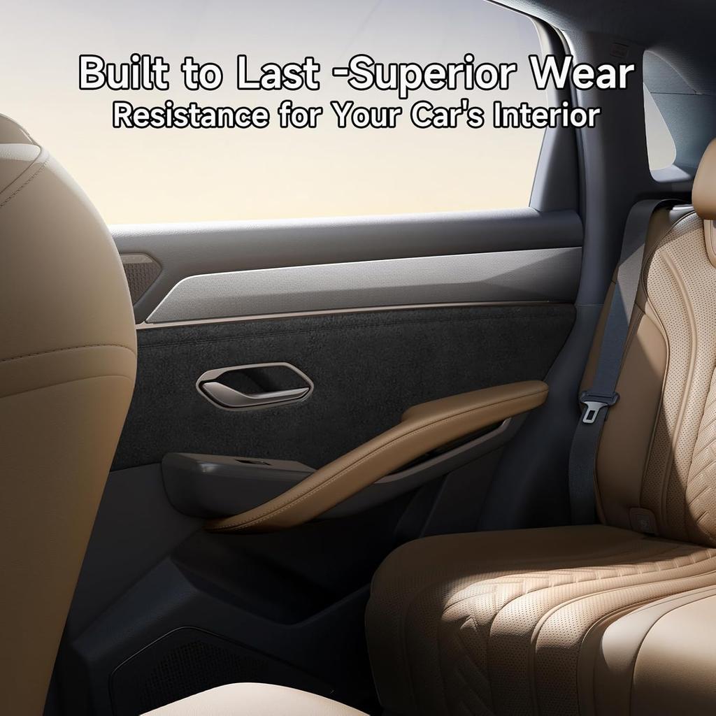 Suede Wrap Self-Adhesive Black Suede Car Interior Wrap 17In X 70In Microfiber Felt Fabric For Dash Headliner Console – Stretchable, Heat-Resistant