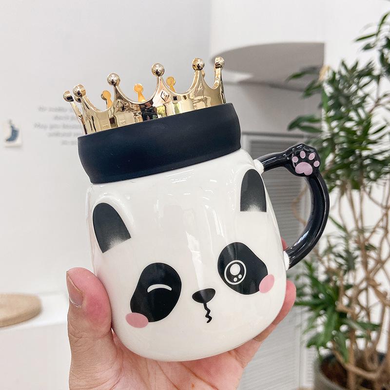

Новая кружка Crown panda, чашки для завтрака, кружка Morning с золотой ручкой, кружка для молока, кофе, чая