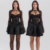 Herbst Prominente Qualität Slim-fit Sexy Spitze Spitze Spitze Spitze EINE Kampagne Kleid Frau