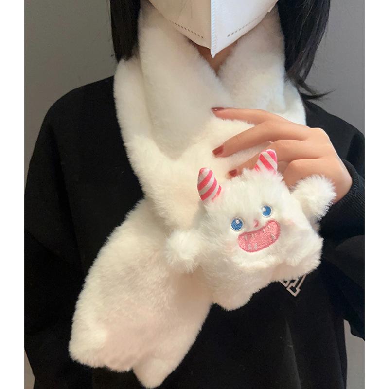 

Cute little monster plush finger women plush thickened neck cold-proof scarf neck protection scarf One size fits all