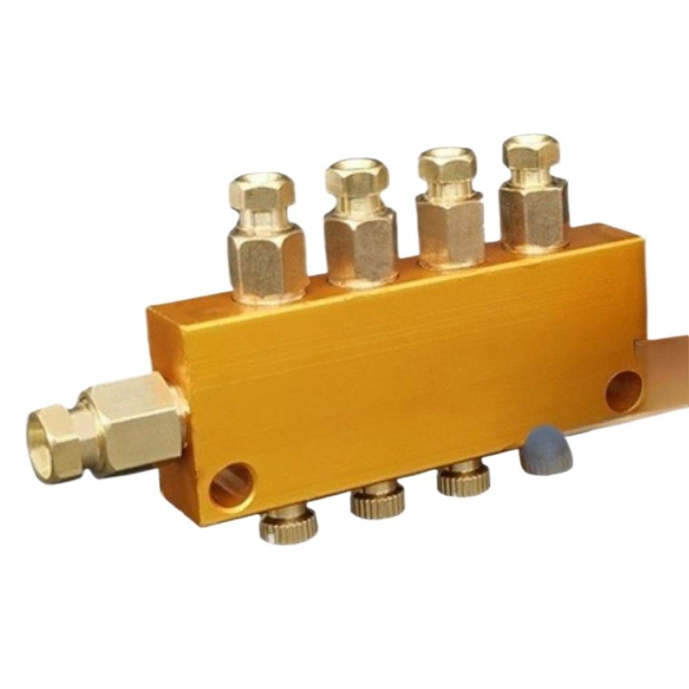 2-12 Ways Aluminium Brass Lube Oil Piston Distributor Manifold Block Compression Push In Fitting Centralized Lubrication System