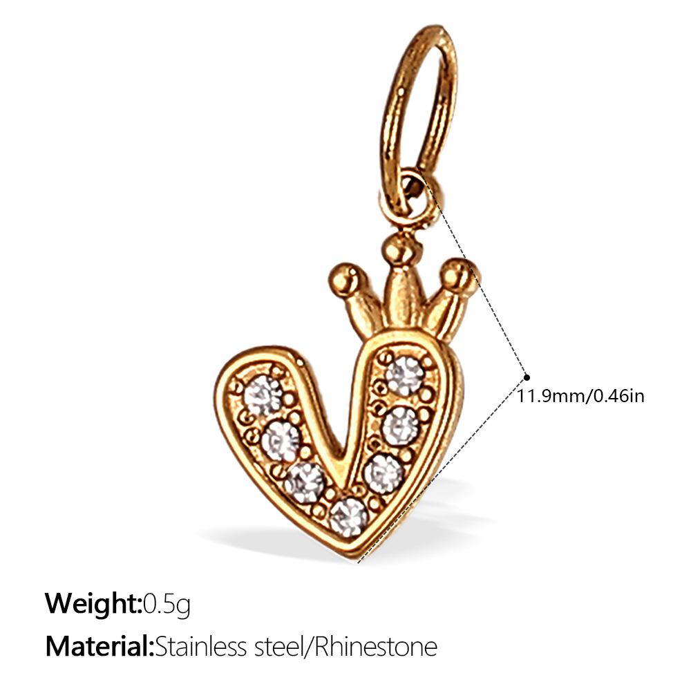  DIY Stainless Steel Gold Color PVD Plated Heart-Shaped Pendant Accessory for Handmade Jewelry Making Wholesale