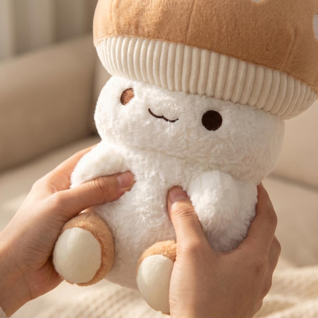 35cm Plush Mushroom Stuffed Toy Soft Plush Doll Sitting Design for Home Decoration and Play Suitable for Children and Adults Gift