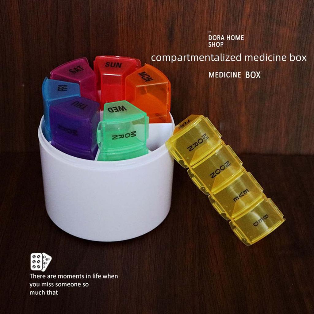 7 Day Pill Box 4 Times A Day 28 Compartments Pill Organiser Weekly Medicine Storage Box for Medication Remedies Tablets Vitamins