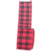 5m Christmas Wired Edge Ribbon Decorative Plaid Ribbon for Home DIY Gift Wrapping Crafts(Black Red )