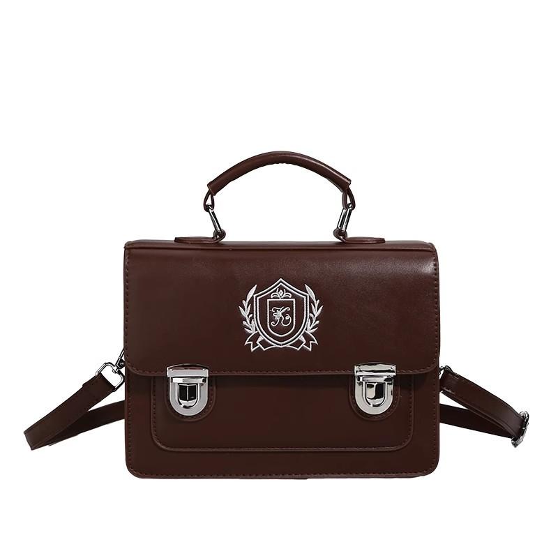 Vintage college style high texture popular new shoulder bag, double shoulder women's bag