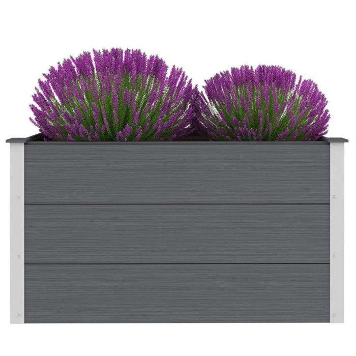 Jardinière - Non spécifié - 100 x 50 x 54 cm - Gris - Composite bois-plastique - Rectangulaire