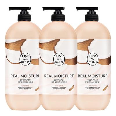 Real Moisture Body Wash Kokos Mandel Duft, 865ml, 3 Stück