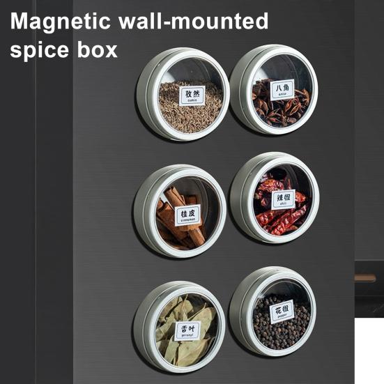 Magnetic Spice Tins with Lids Tinplate Kitchen Seasoning Box for Refrigerator
