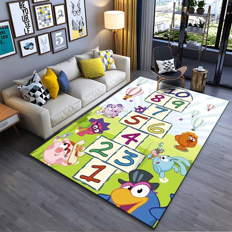 Colorful Cartoon Hopscotch Game for Kids, Non-slip rug suitable for living room and bedroom sofas