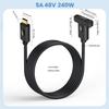 90 Degree USB4 Cable 40Gbps Data Transfer 240W USB C to USB C Cable Fast Charging 8K@60Hz USB 4 Cable