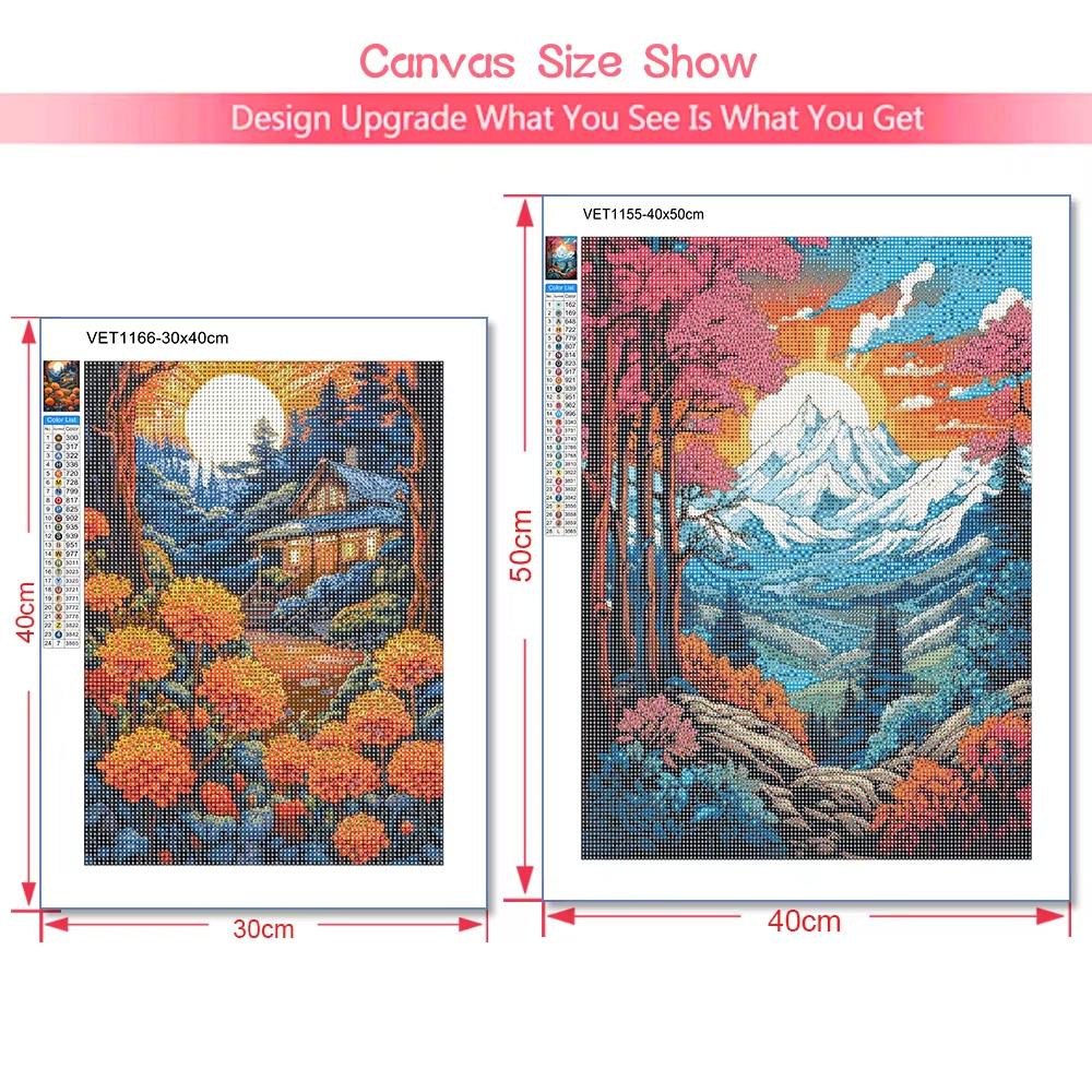 Landscape Sunset Diamond Painting Complete Kit DIY Mosaic Embroidery Hobby Handicraft Painting for Home Wall Decoration