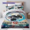 Name Custom God of War Pattern Bedding Set Quilt Cover Pillowcase Home Decor Gift (1 * Duvet Cover + 2 * Pillowcase, Without Core)