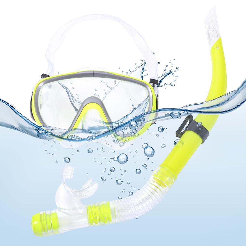 Scuba Diving Masks & Snorkel Set No Leakage Diving Snorkel Tube Adult Silicone Skirt Anti-Fog Goggles Glasses Water Diving Masks