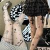 Women  Stocking Gothic Music Notes Print Tights Thin High Elasticity Black Skin Leggings Spicy Girls Y2K Hosiery