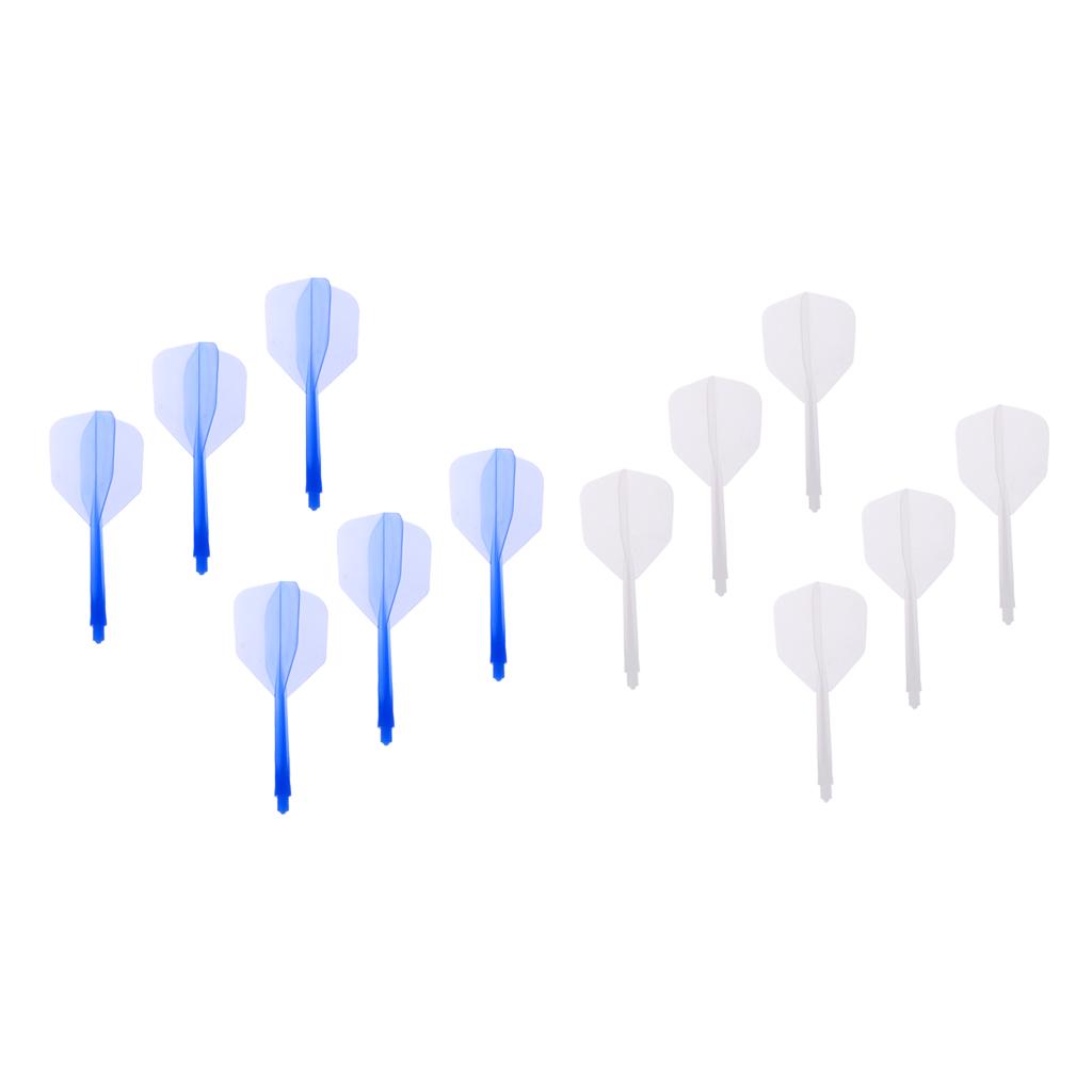 12x Transparent 2BA Thread Dart Shafts and Flights Connection, 2 Colors