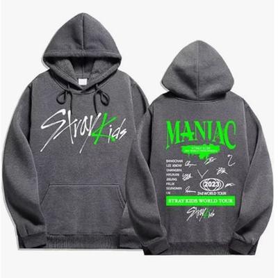 Straykids Moletons Masculinos Harajuku Esportivo Suéter Masculino Estampado Moda Tendência Suéter com Capuz Juventude Top