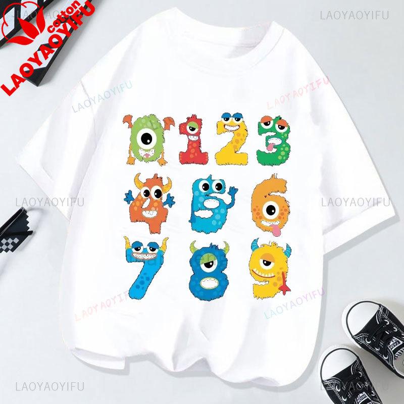 Number Day Math Day TShirt 100 Days Math Numbers TShirt Summer Unisex Clothing Versatile Creativity Short Sleeve Printed Tops