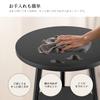 Side Table, Bedside Table, Living Room Side Table with Shelf, Storage, Round, Slim, Scandinavian Style (Black, 38*38*55cm)
