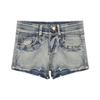 Hot girl's low-waist denim ultra-short shorts for women, new summer style, slim-fit, hip-hugging, wide-leg pants