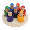 Holzfiguren in Tassen Hands-on Koordination Pädagogisch zum Lernen Farbsortierung und Zählen Holzfigur