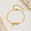 North Star Infinity Bracelet Gold Plated Stainless Steel Adjustable Bangle for Women Eternal Love Gift Non Tarnish