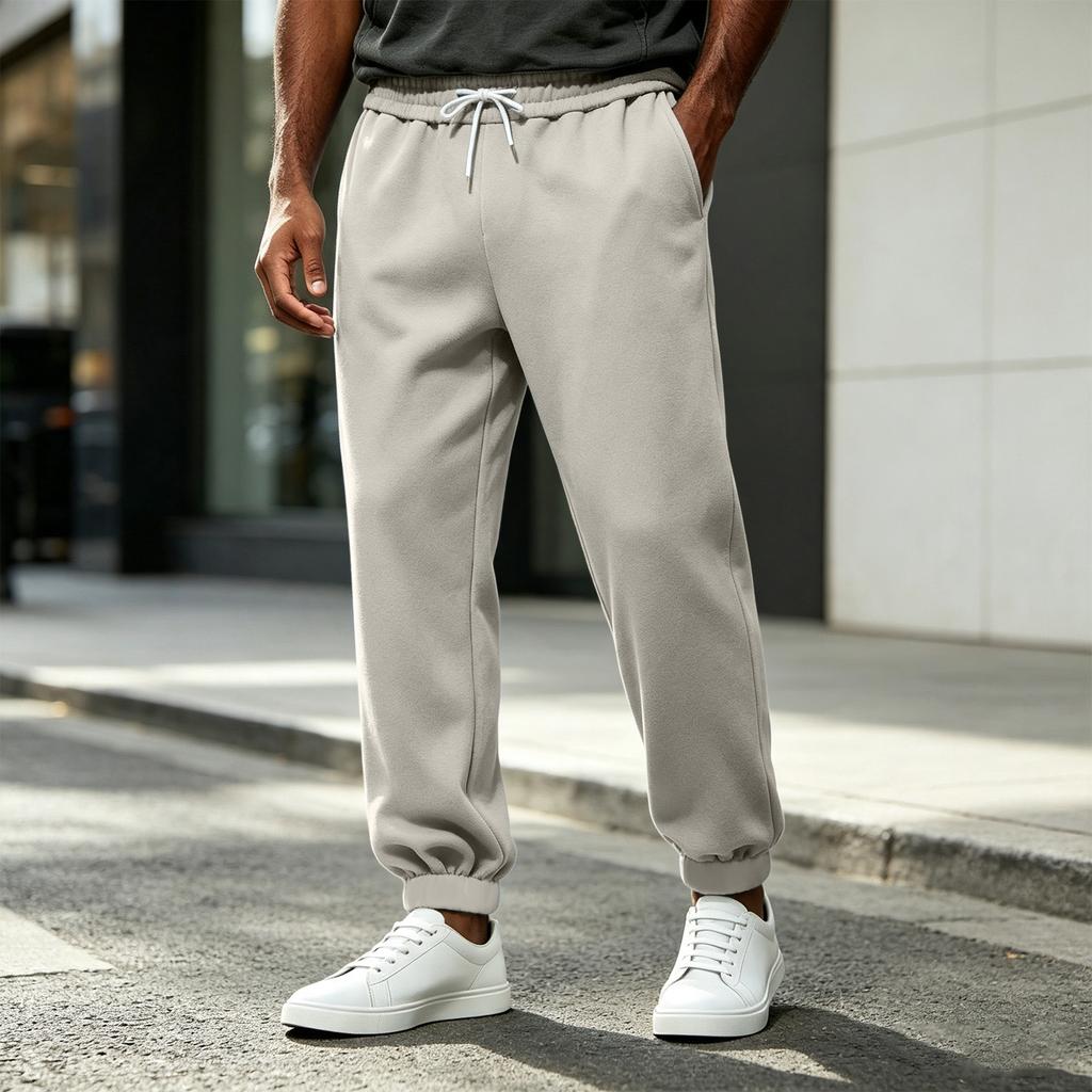 Herren Freizeithose Lockerer Schnitt mit elastischem Bund für Fitnessstudio, Laufen und