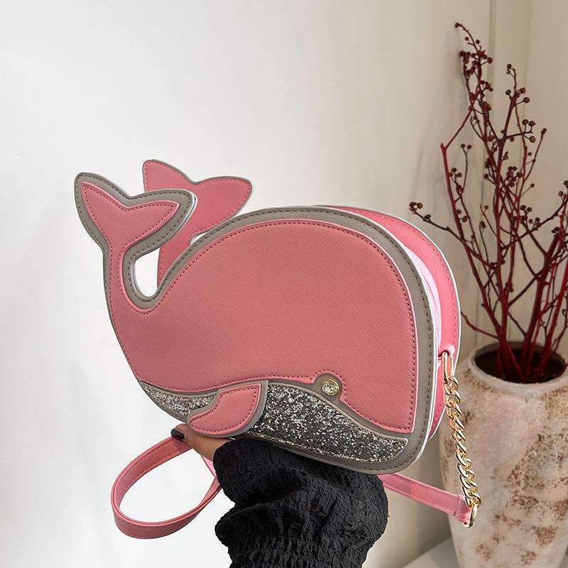 Cute girl Internet celebrity small bag 2025 new Japanese cartoon dolphin shoulder bag personalized messenger small round bag