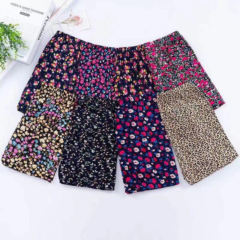 Women's Floral Print Milk Silk Modal Trousers, No Pilling, High Elastic, Loose, Comfortable, Casual, Autumn Wear