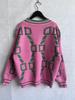 Autumn and winter new casual contrasting letter single breasted long sleeved knitted sweater cardigan jacket 3615 EMA