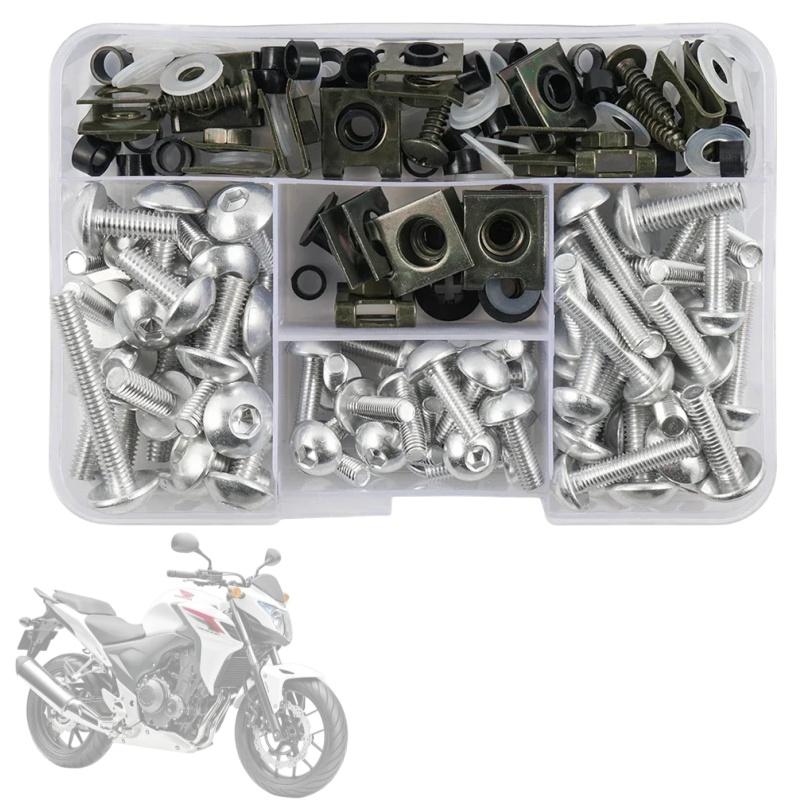 For YAMAHA TENERE 700 MT07 MT 07 TMAX 500 TMAX 560 FZ6 XMAX MT 09 MT03 177PCS Motorcycle Fairing Bolts Screws Nut Complete Kit