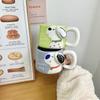 Niedlicher Relief Welpenbecher Große Kapazität Keramiktasse Paar Zuhause Wasserbecher Büro Kaffee Frühstückstasse