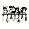 Metal Wall Art Key Hook with 4 Cartoon Dogs Modern Home Decor for Bedroom Living Room Bathroom Rustproof Gift