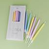 6pcs Hot Selling Paris and Rome Streamer Birthday Candles Beads Gradient Threads Candy Colors Creative Party Cake Decorations