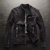 Autumn and Winter New Men's Denim Jacket European and American Casual Retro Slim Stand-up Collar Zipper Jacket Cycling Motorcycle Clothing Trend