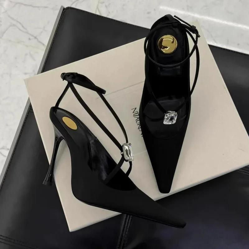 Fashion Sexy Super High Heels Women's Sandals Crystal Luxury S Pumps Slippers Party 2025 Summer Slides Plus Size Mujer Zapatos