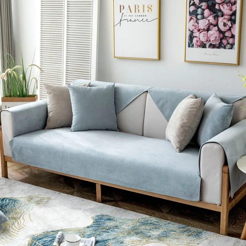 

Сплошной цвет водоотталкивающий чехол для дивана L-образный угловой коврик для дивана универсальное полотенце для дивана для гостиной противоскользящий чехол для дивана 70x70cm 1pcs