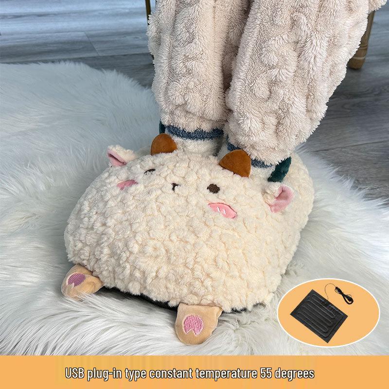 Vinteruppvärmd fotvärmardyna för flickor - Uppladdningsbar varmvattenflaska täcke