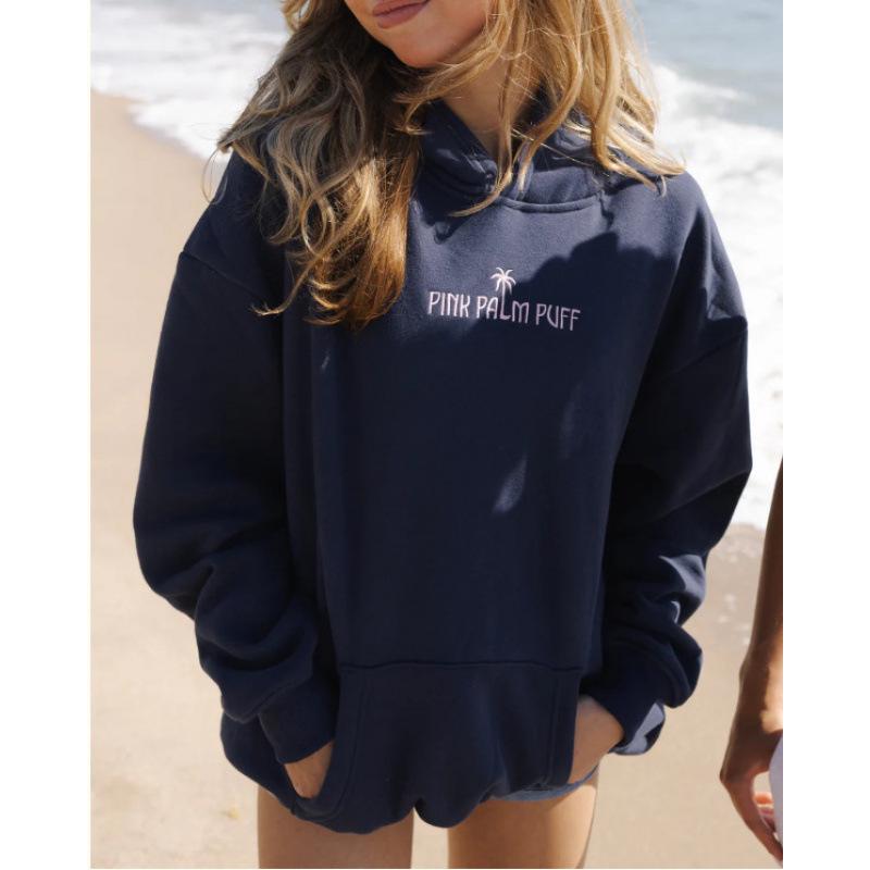 2025 Women's Drop Shoulder Hawaii Hibiscus Hoodie – Trendy European Size