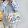 New College Style Mail Carrier Bag Female Large Capacity Versatile Cute Transparent Pain Bag Student Class Shoulder Messenger Bag