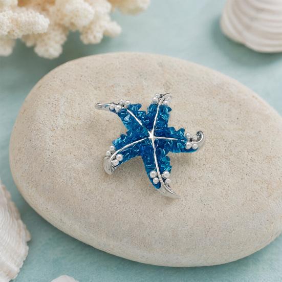 Retro Style Brooch Five-Sided Brooch with Curved Starfish Imitation