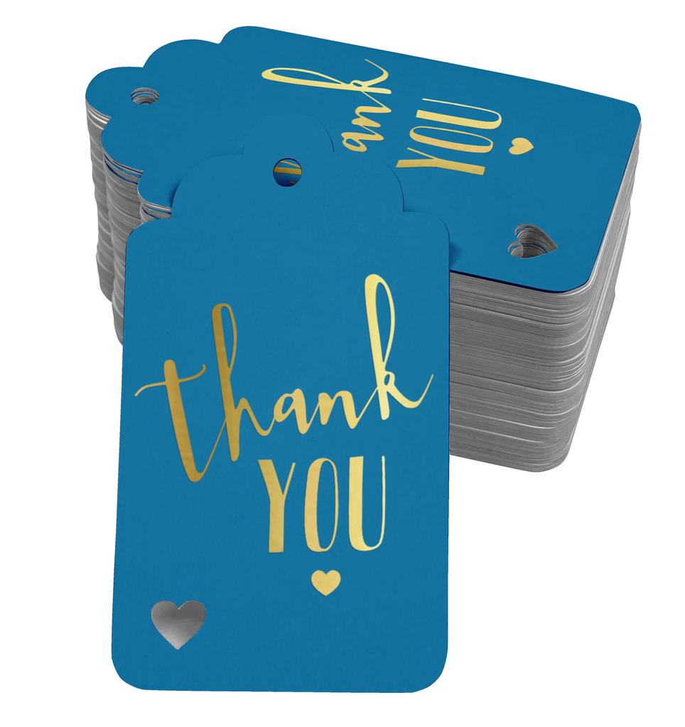 Inkdotpot ThankYou Bridal Shower-Baby Shower-Retirement-Wedding-Birthday Bottle Tag Real Gold Foil Favor Hang Tags Pack Of
