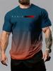 Printed Design – Not Textured Fashion Men's T-Shirt - Gradient Color Paris Pattern Print - Casual Sporty Design