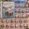 Otter Advent Calendar Otters Calendars 2026, 24 Days 2D Flat Acrylic Ornaments Christmas Miniature Animal Figures Countdown Calendar, Cute Cartoon