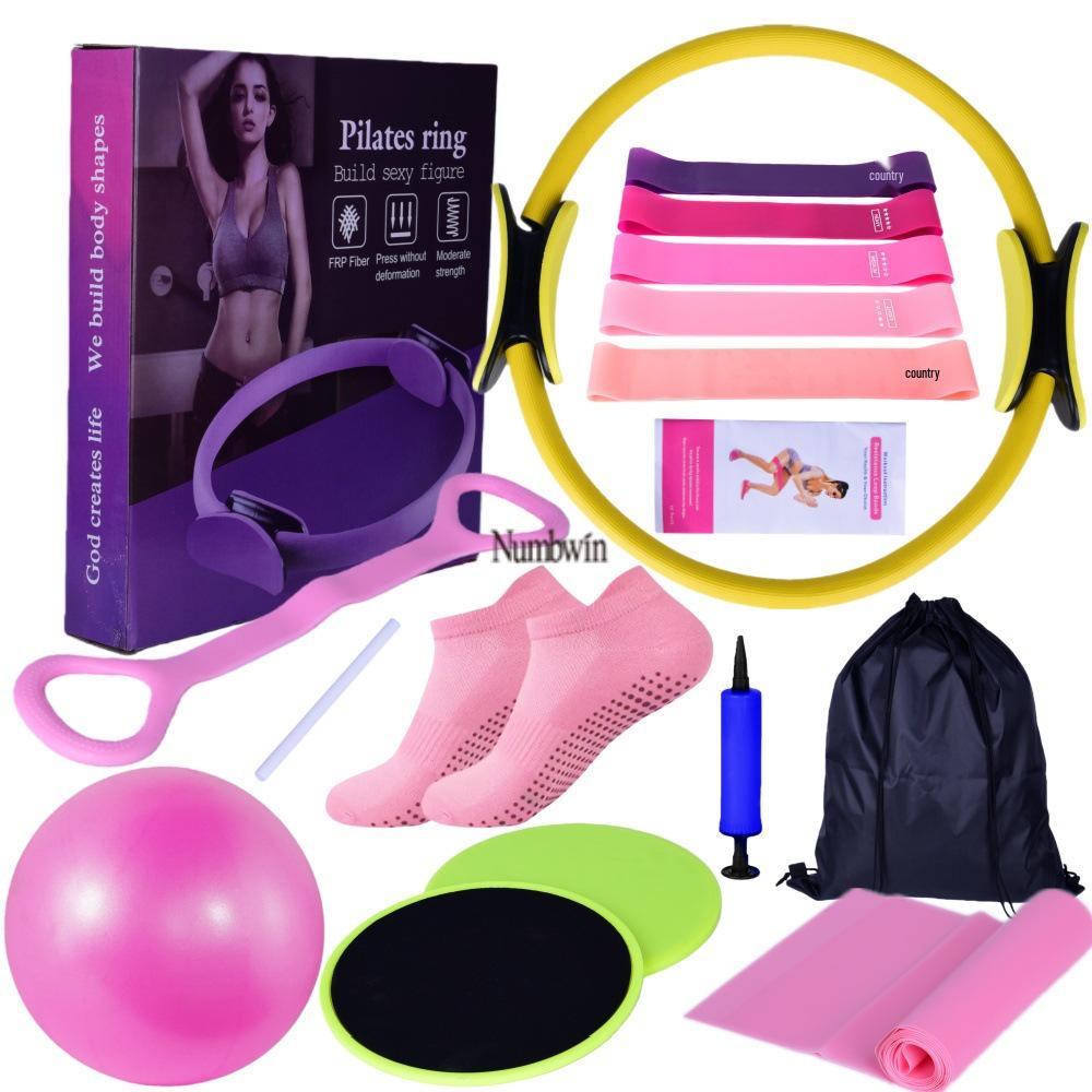 Numbwin 17-Piece Yoga & Pilates Set: Resistance Bands, Gliding Discs & More for Home Fitness
