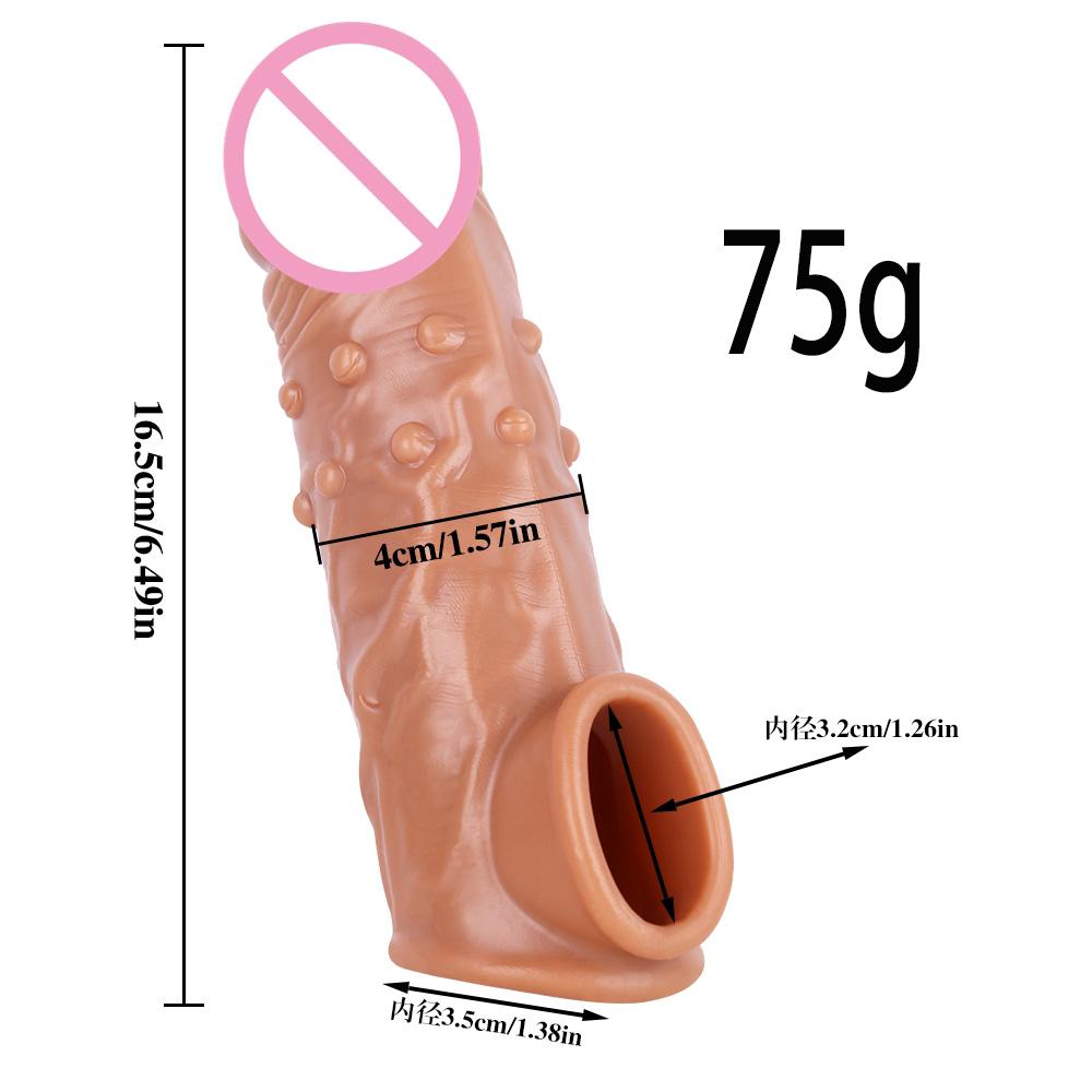 Realistic Penis Sleeve Extender Lifelike Cock Sleeve Dealy Extension Penis Ring Enlarger Male Masturbator Adult Sex Toys for Men