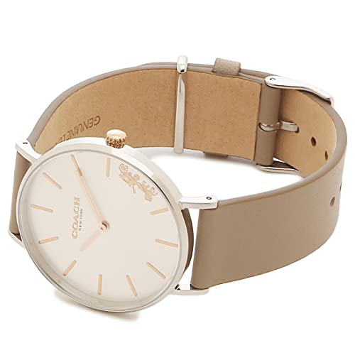 Coach Perry 36mm Quartz Watches for Men and Women, White, Black, and Beige, Leather, 14503115 and 14503119 [Parallel Import]