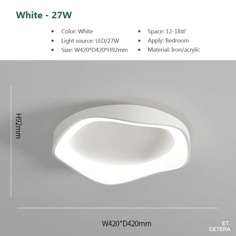 

Современный светодиодный потолочный светильник, минималистичный черный, белый, серый светильник в форме цветка для гостиной, столовой, спальни, кабинета, освещение Diameter-42cm белый