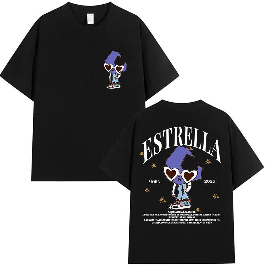 Singer Mora Lo Mismo De La Otra Vez Tour 2025 New Album T Shirts Men Women Summer ONeck High Quality Cotton TShirts Streetwear