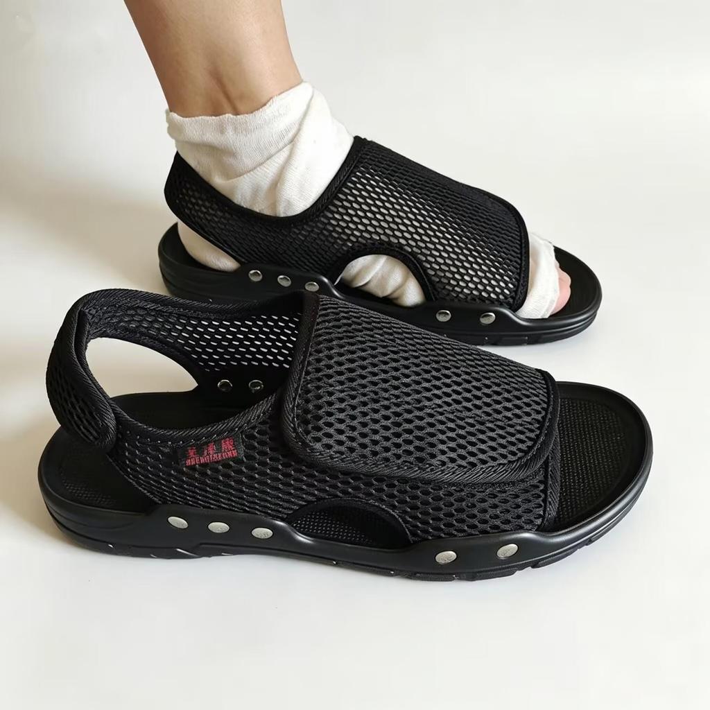 Extra Wide Diabetic Shoes Men Wide Toe Box Shoes For Bunions Swollen Feet Summer Sandals Non-Slip Surgical Recovery Shoes